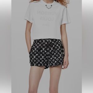 Louis Vuitton women’s Stencil-effect Monogram Shorts